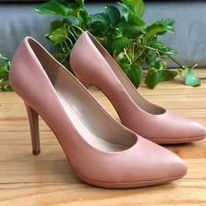 LE CHATEAU Blush Pink Leather Heels | 7